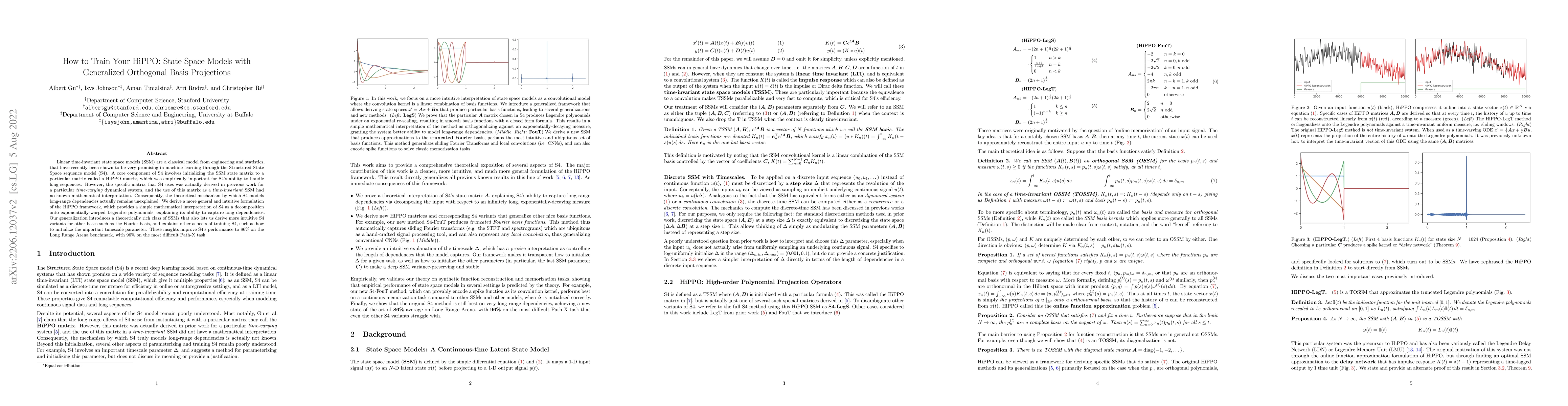 Thumbnail for How to Train Your HiPPO: State Space Models with Generalized Orthogonal
  Basis Projections