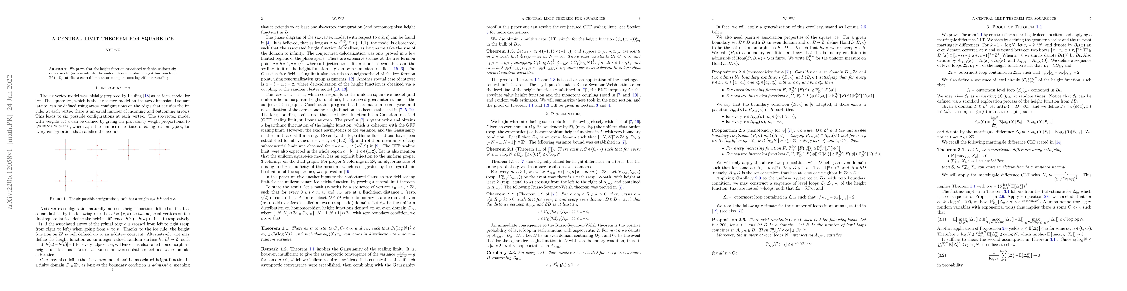 Thumbnail for A central limit theorem for square ice