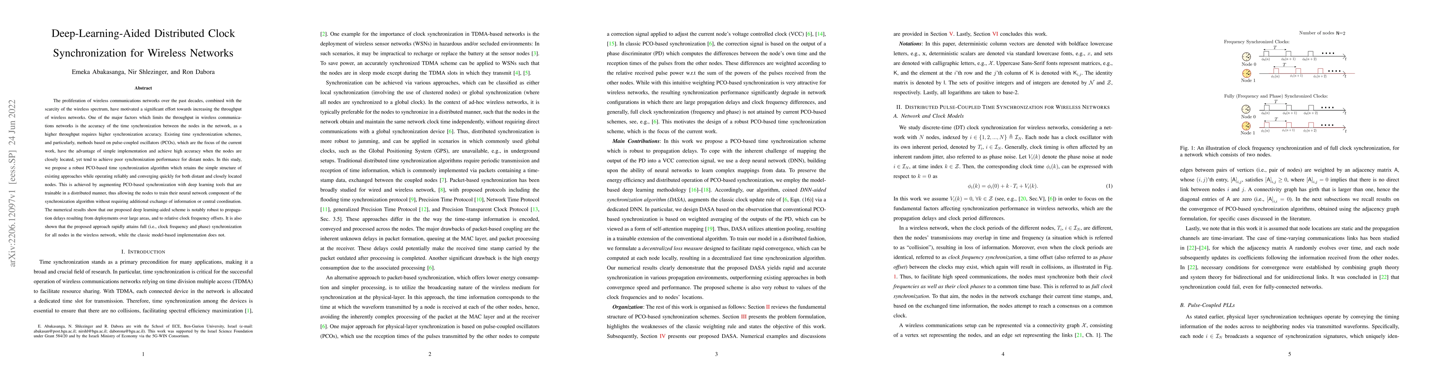 Thumbnail for Deep-Learning-Aided Distributed Clock Synchronization for Wireless
  Networks