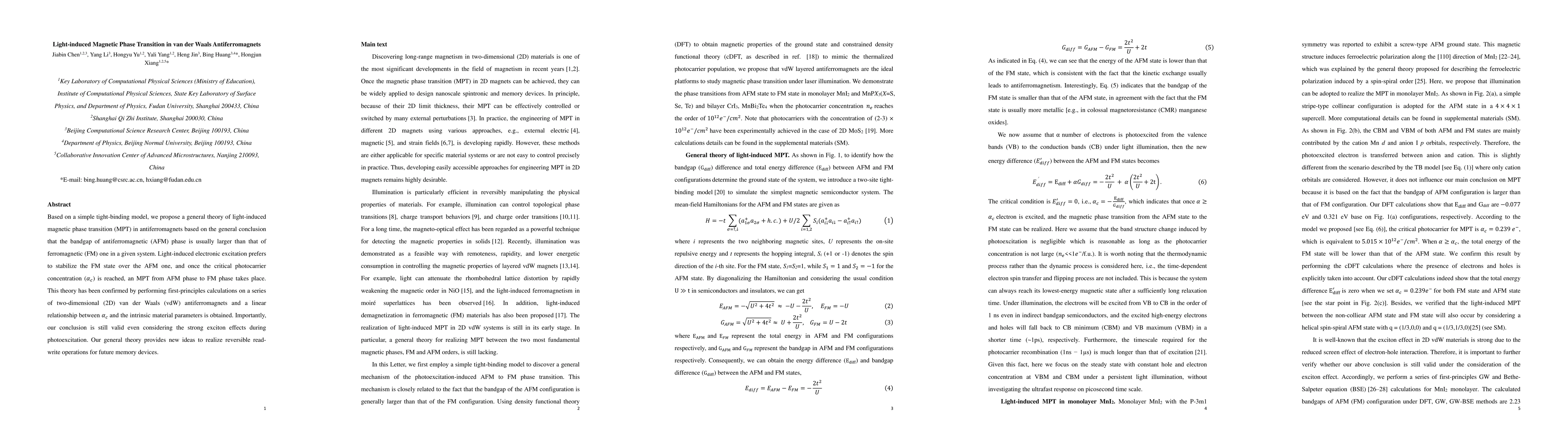 Thumbnail for Light-induced Magnetic Phase Transition in van der Waals
  Antiferromagnets