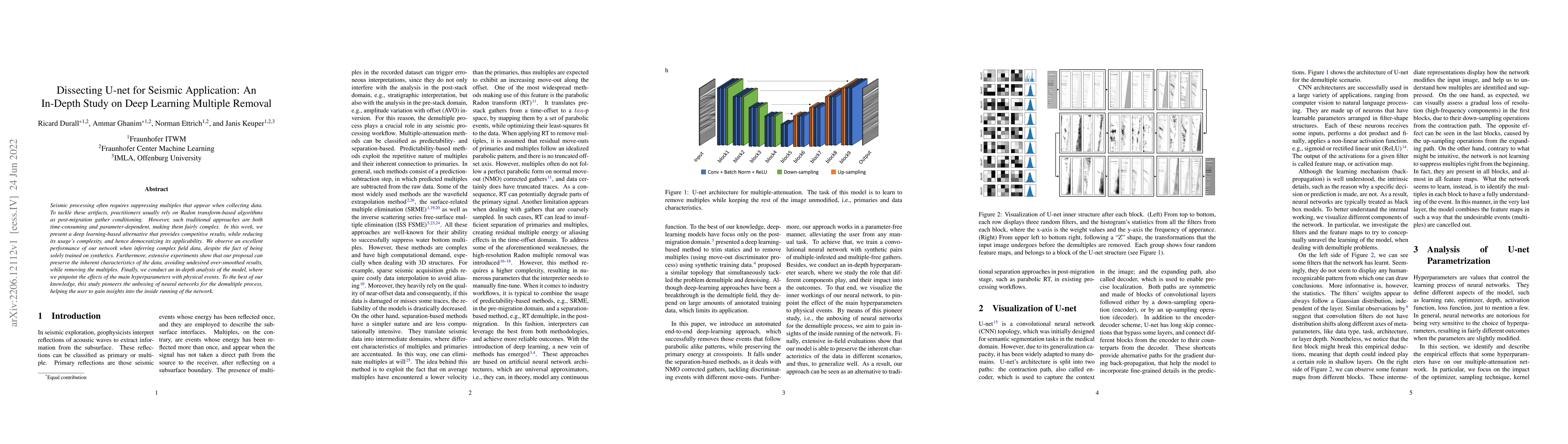 Thumbnail for Dissecting U-net for Seismic Application: An In-Depth Study on Deep
  Learning Multiple Removal