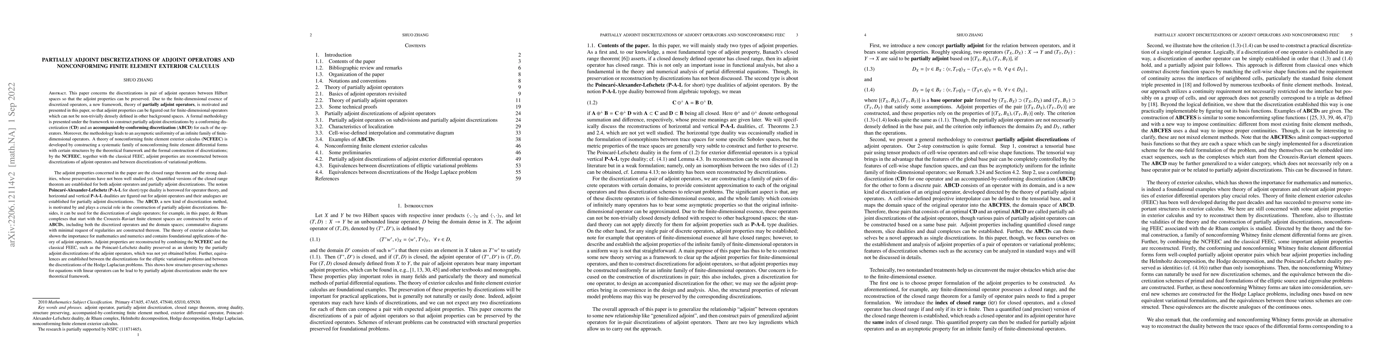 Thumbnail for Partially adjoint discretizations of adjoint operators and nonconforming
  finite element exterior calculus
