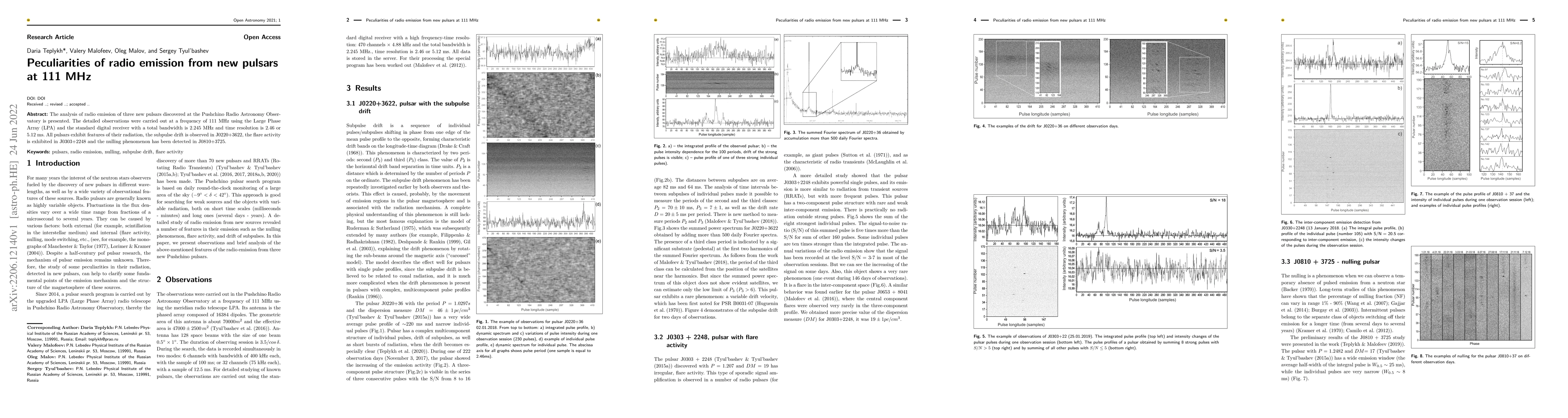 Thumbnail for Peculiarities of radio emission from new pulsars at 111 MHz