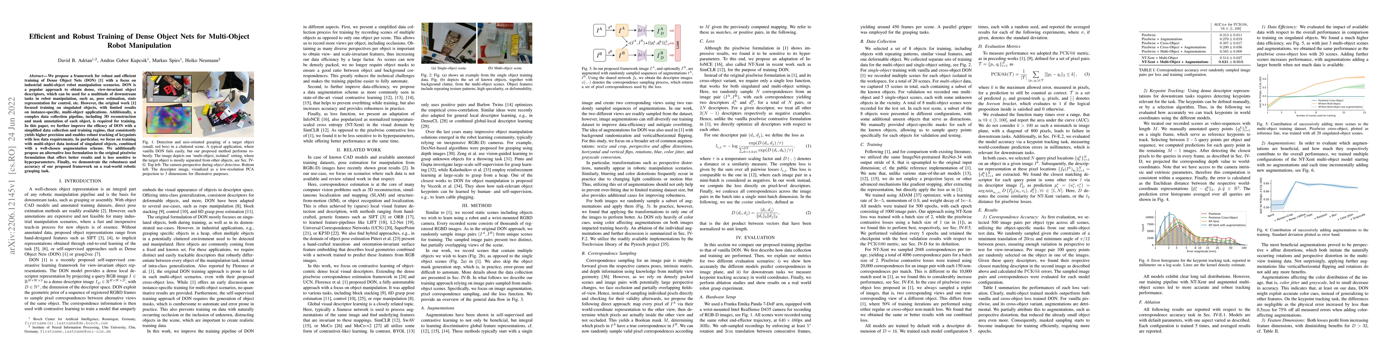 Thumbnail for Efficient and Robust Training of Dense Object Nets for Multi-Object
  Robot Manipulation