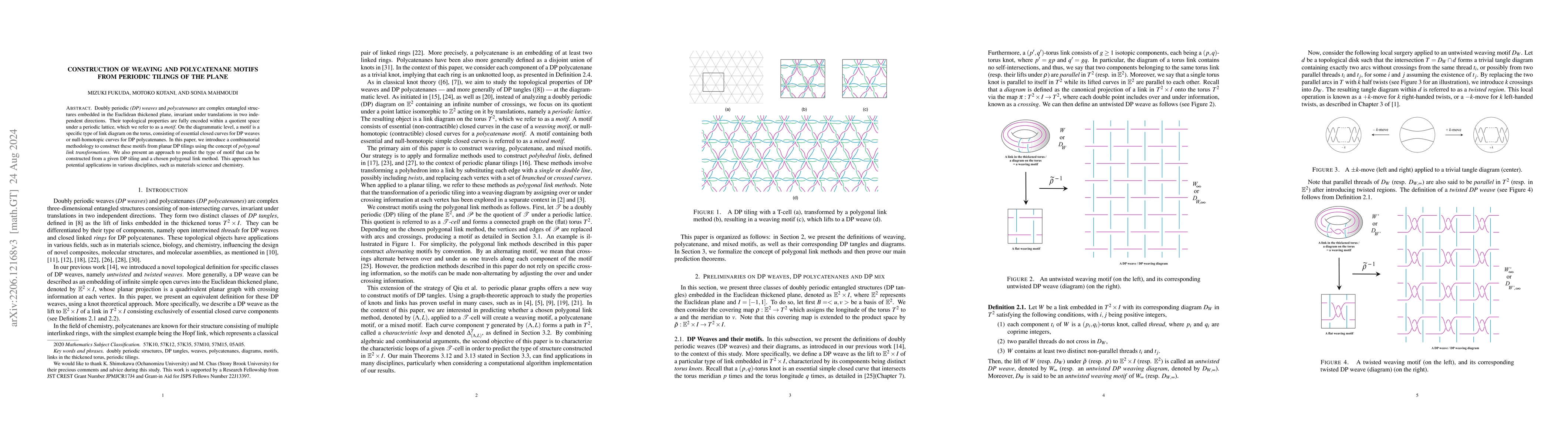Thumbnail for Construction of weaving and polycatenane motifs from periodic tilings of
  the plane