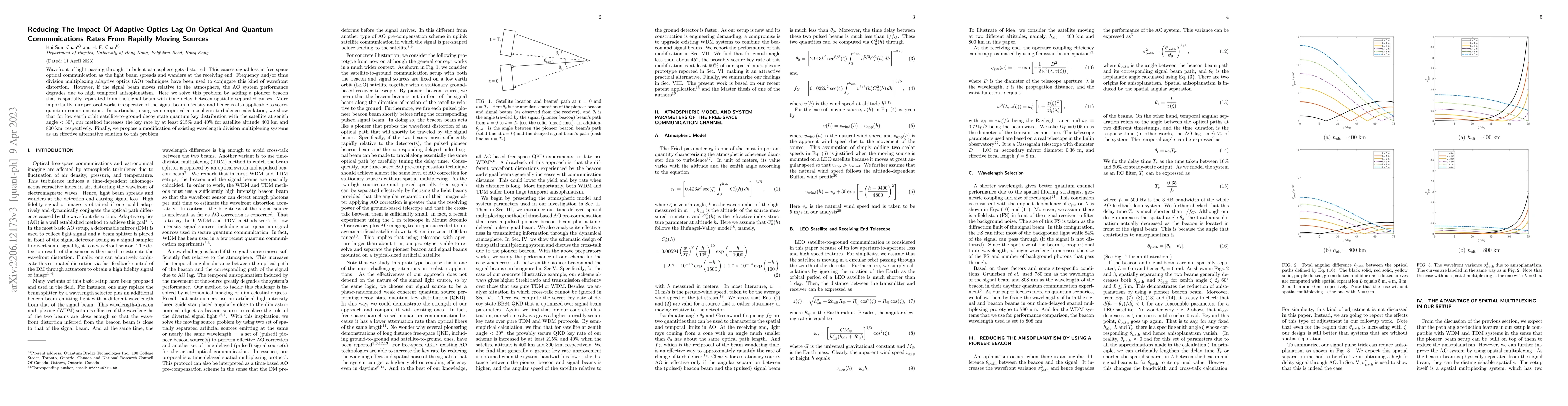 Thumbnail for Reducing The Impact Of Adaptive Optics Lag On Optical And Quantum
  Communications Rates From Rapidly Moving Sources