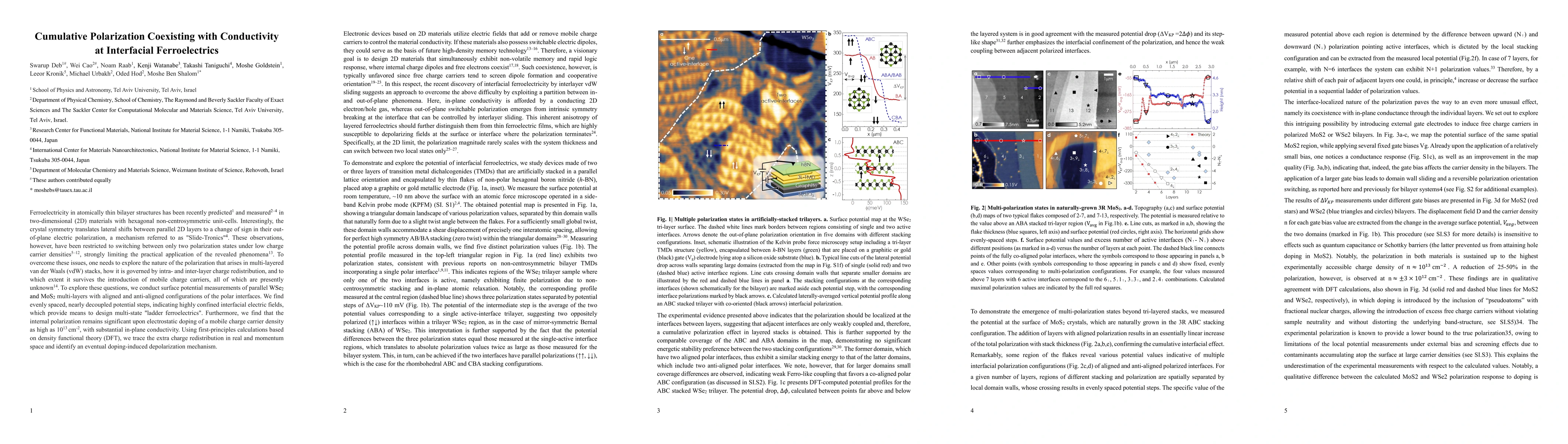 Thumbnail for Cumulative Polarization Coexisting with Conductivity at Interfacial
  Ferroelectrics
