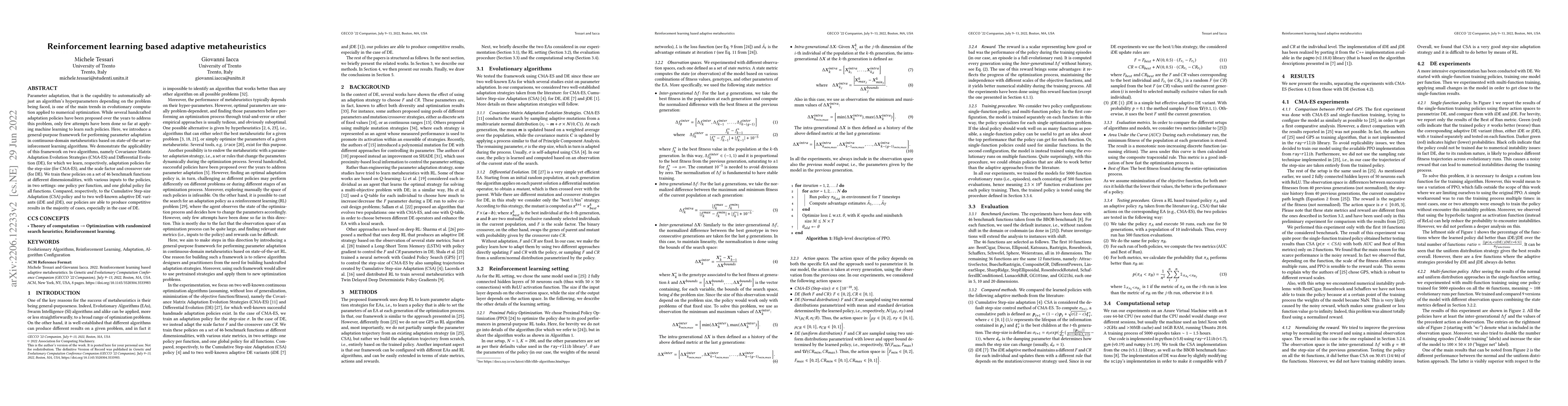 Thumbnail for Reinforcement learning based adaptive metaheuristics