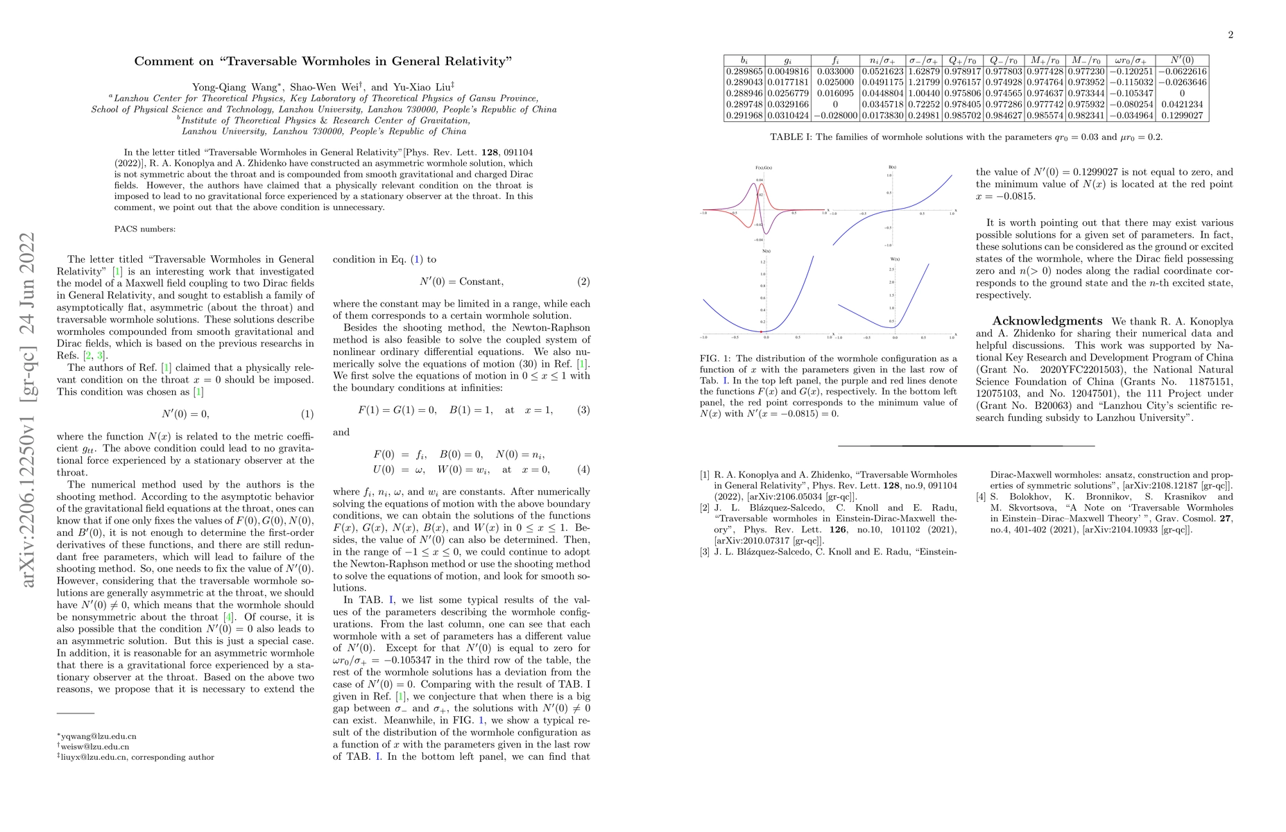 Thumbnail for Comment on ''Traversable Wormholes in General Relativity''
