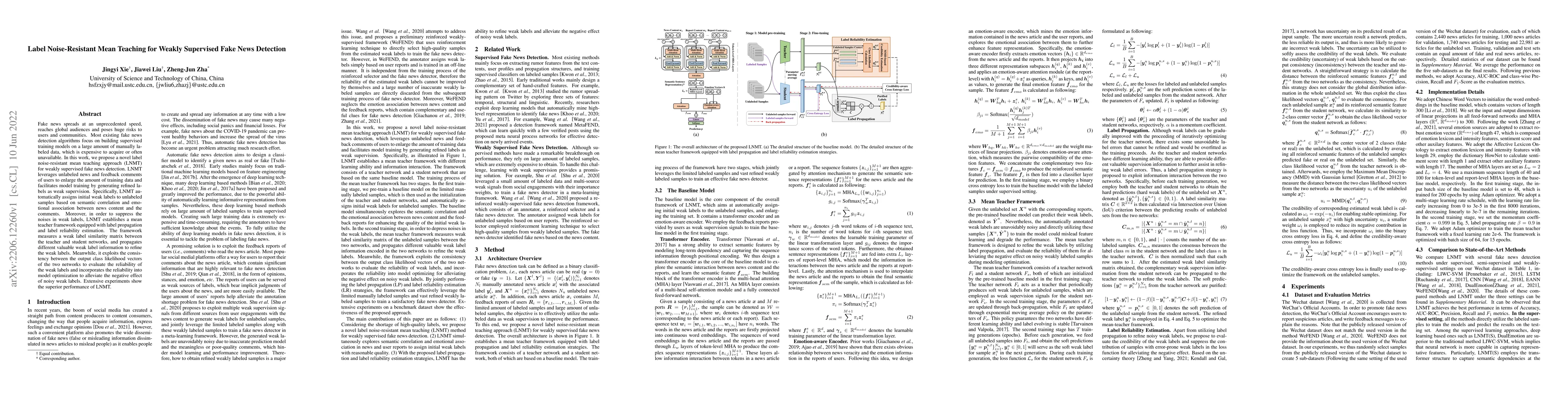 Thumbnail for Label Noise-Resistant Mean Teaching for Weakly Supervised Fake News
  Detection
