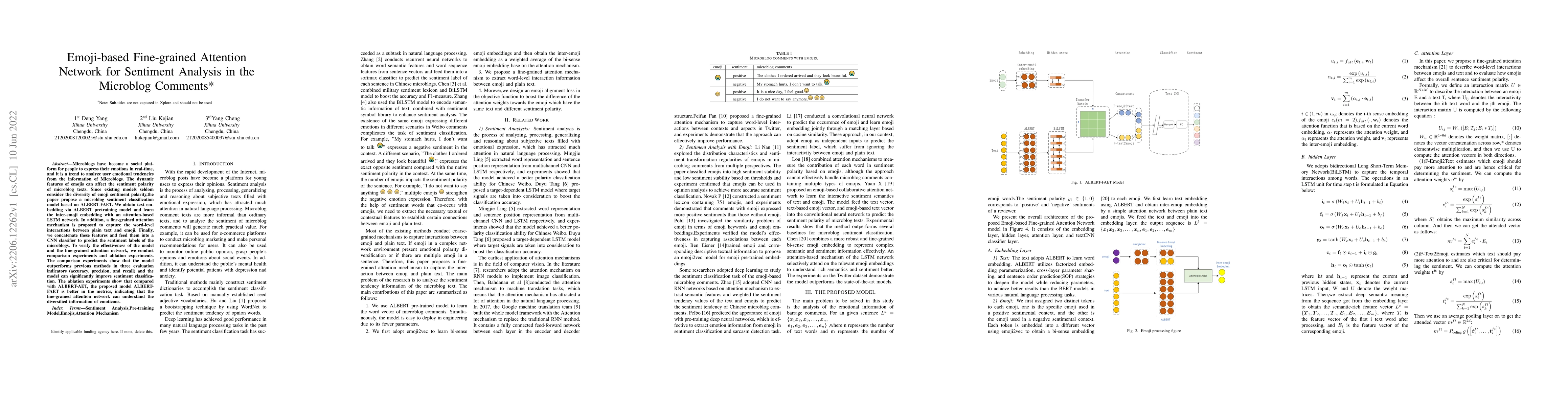 Thumbnail for Emoji-based Fine-grained Attention Network for Sentiment Analysis in the
  Microblog Comments