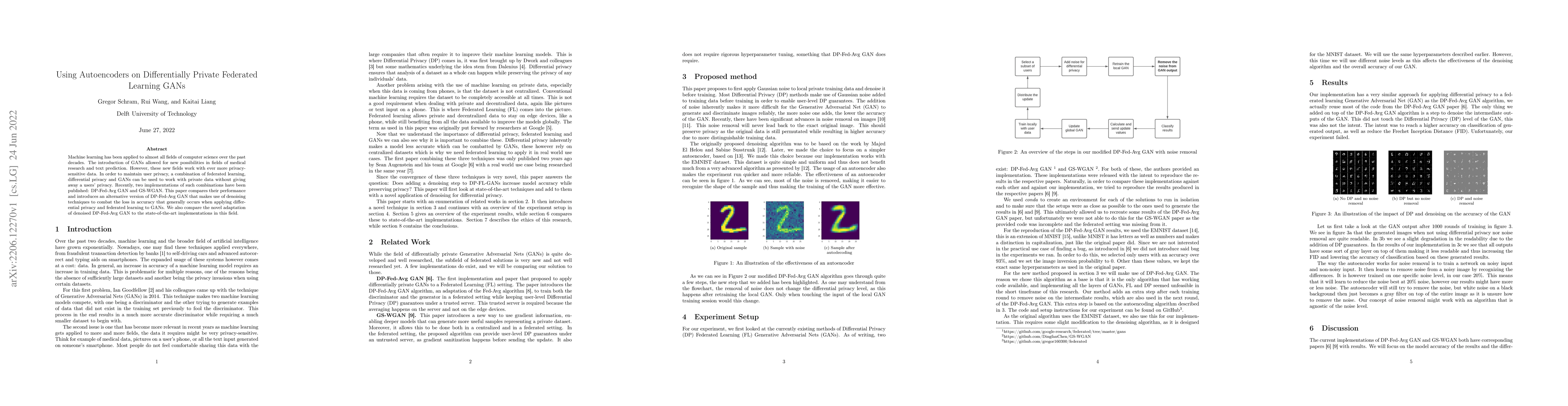 Thumbnail for Using Autoencoders on Differentially Private Federated Learning GANs