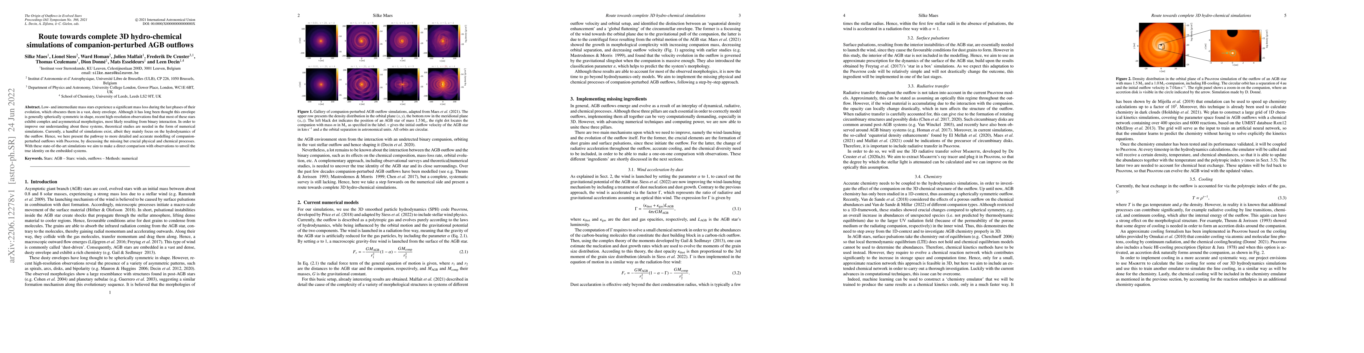 Thumbnail for Route towards complete 3D hydro-chemical simulations of
  companion-perturbed AGB outflows