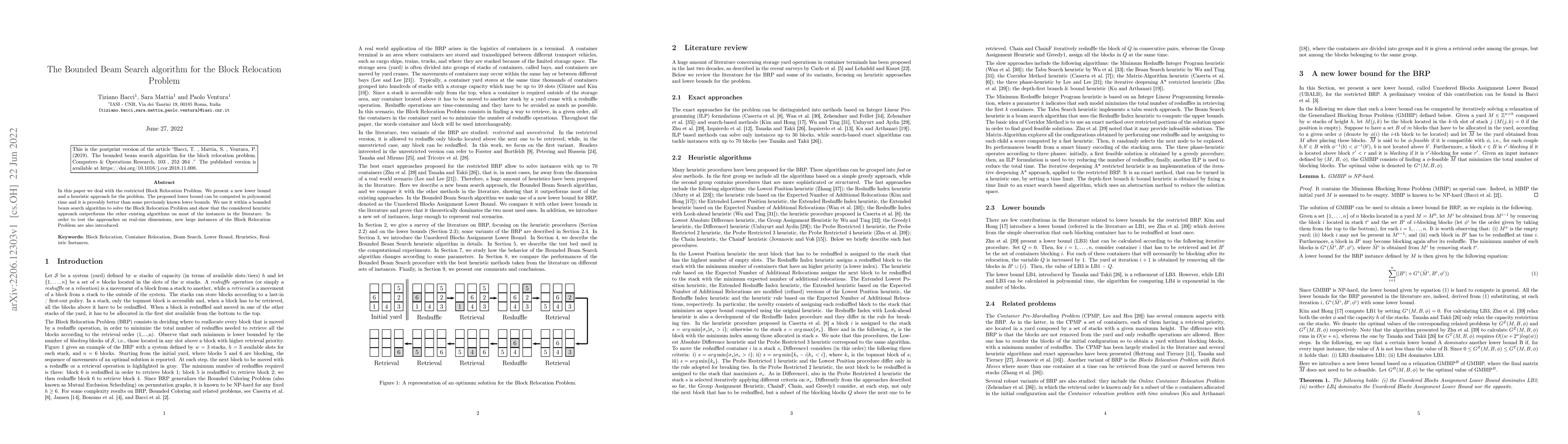 Thumbnail for The Bounded Beam Search algorithm for the Block Relocation Problem