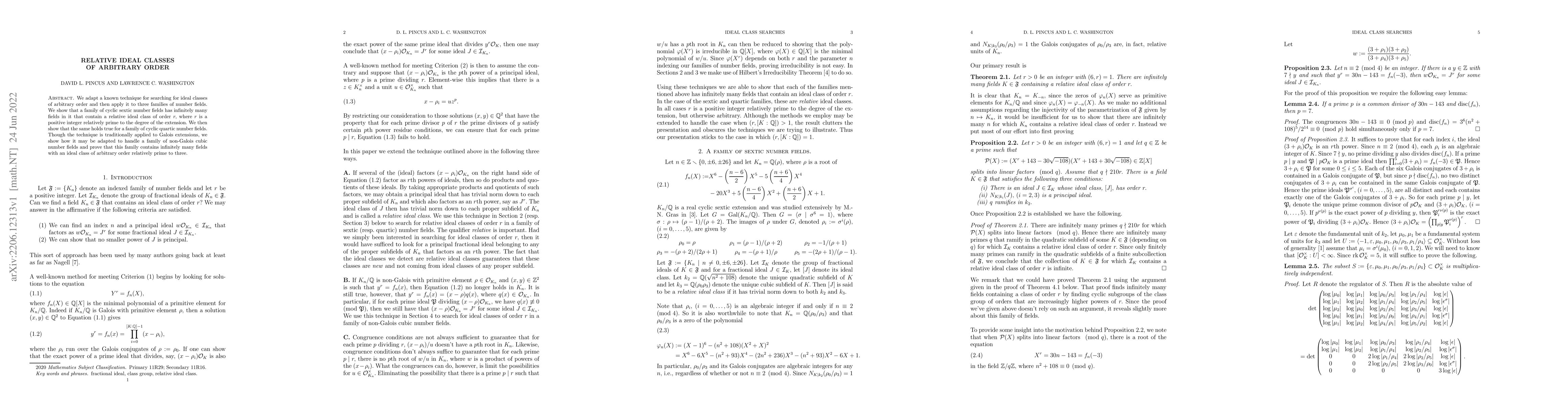 Thumbnail for Relative Ideal Classes of Arbitrary Order