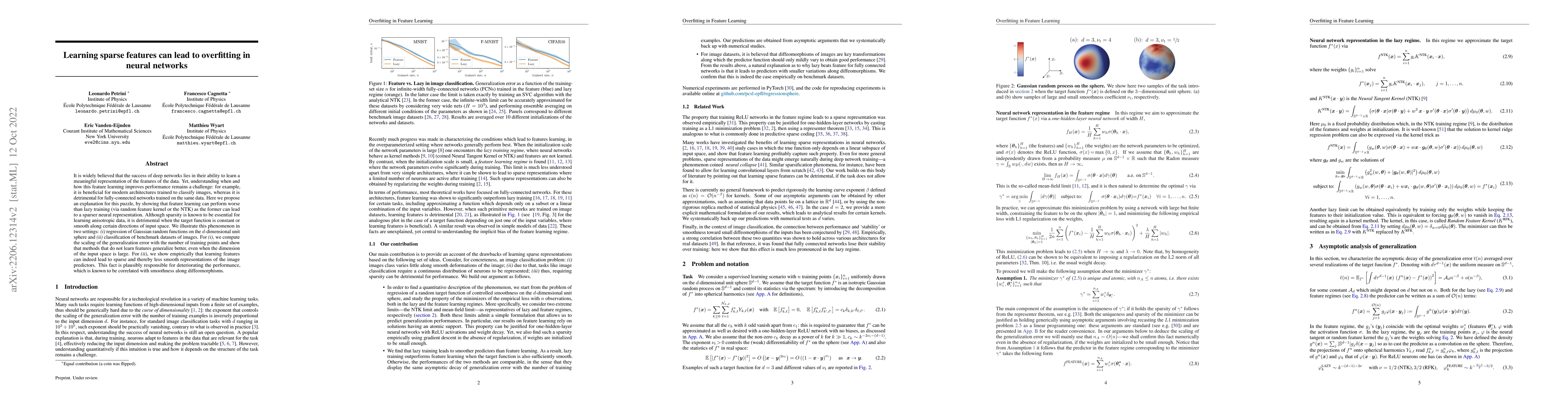 Thumbnail for Learning sparse features can lead to overfitting in neural networks