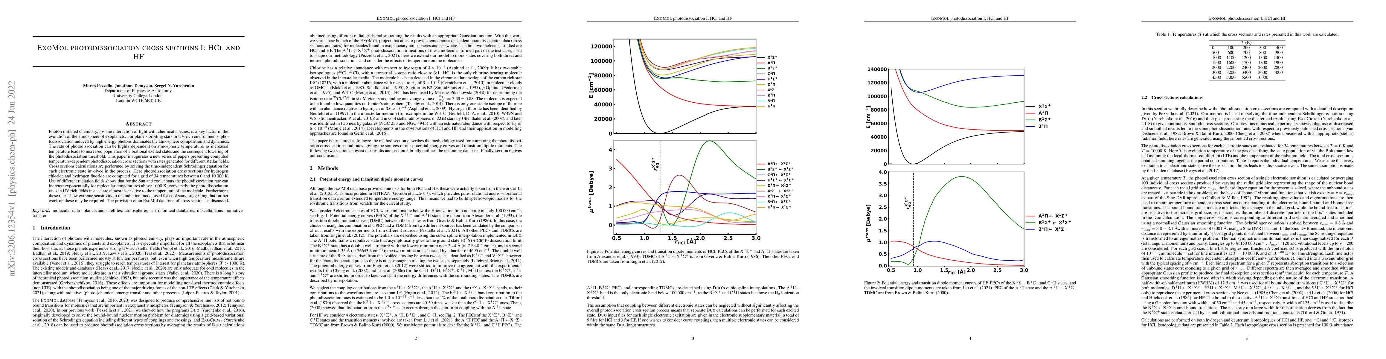 Thumbnail for ExoMol photodissociation cross sections I: HCl and HF