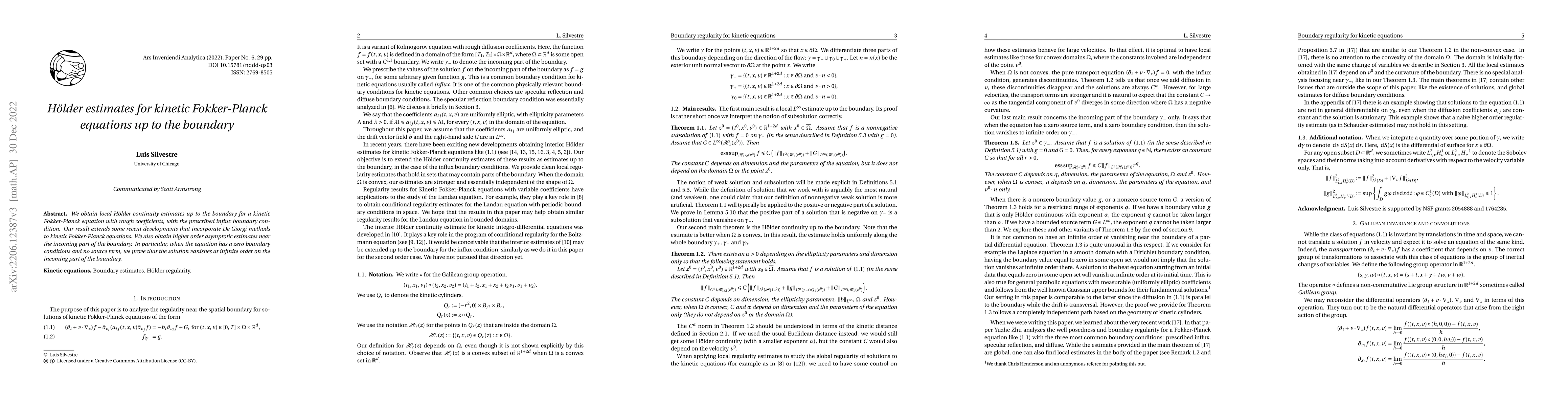 Thumbnail for Holder estimates for kinetic Fokker-Planck equations up to the boundary
