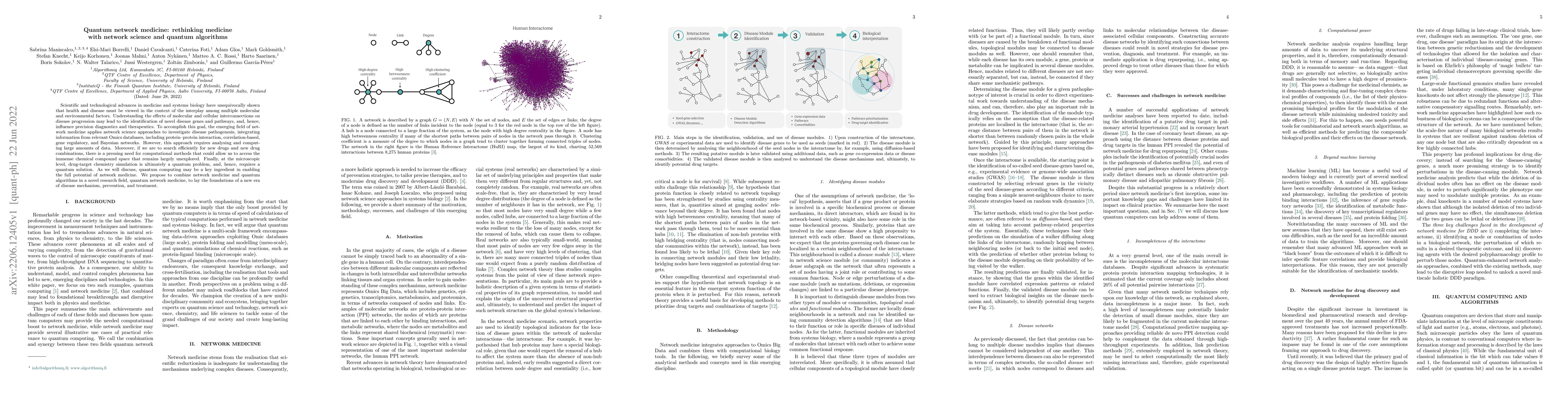 Thumbnail for Quantum network medicine: rethinking medicine with network science and
  quantum algorithms