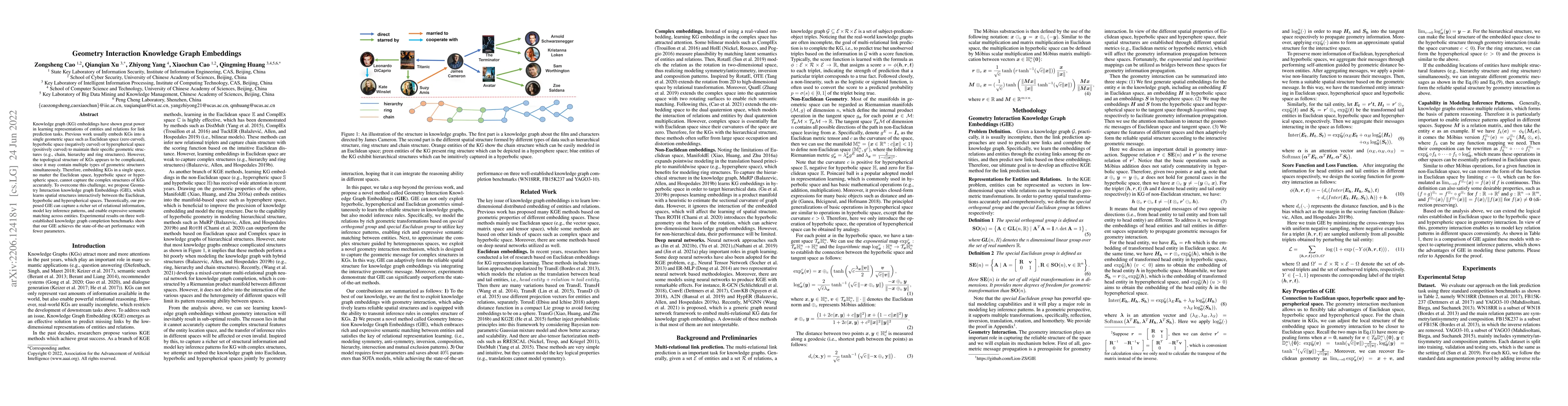 Thumbnail for Geometry Interaction Knowledge Graph Embeddings