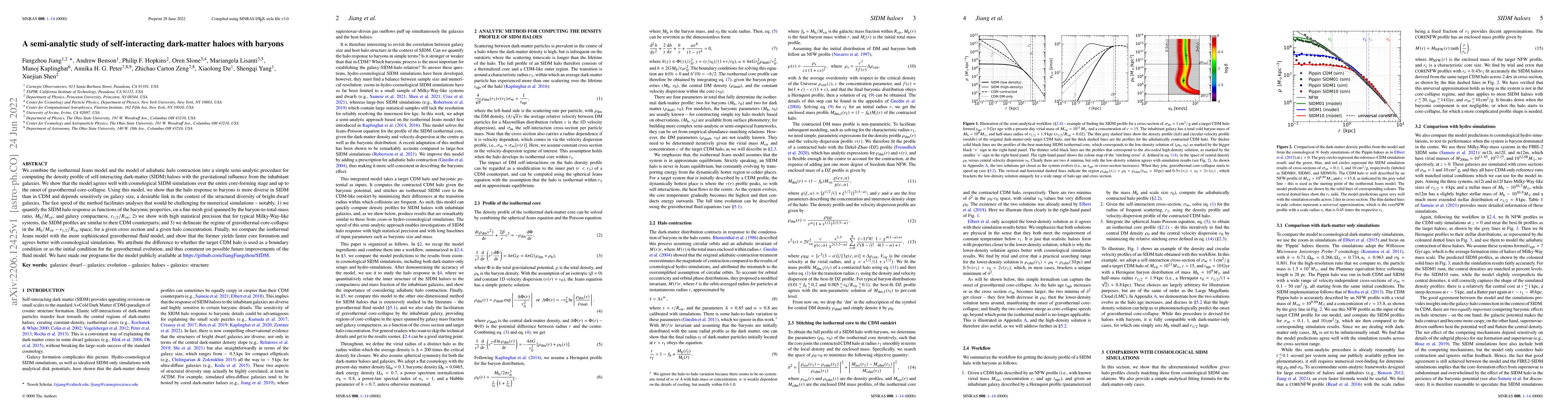 Thumbnail for A semi-analytic study of self-interacting dark-matter haloes with
  baryons