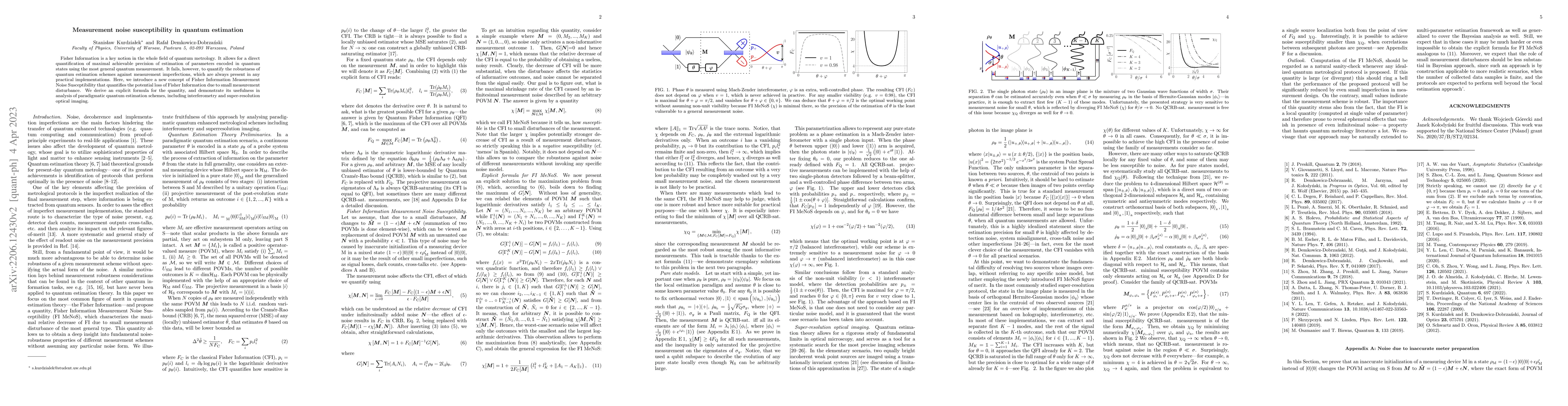 Thumbnail for Measurement noise susceptibility in quantum estimation