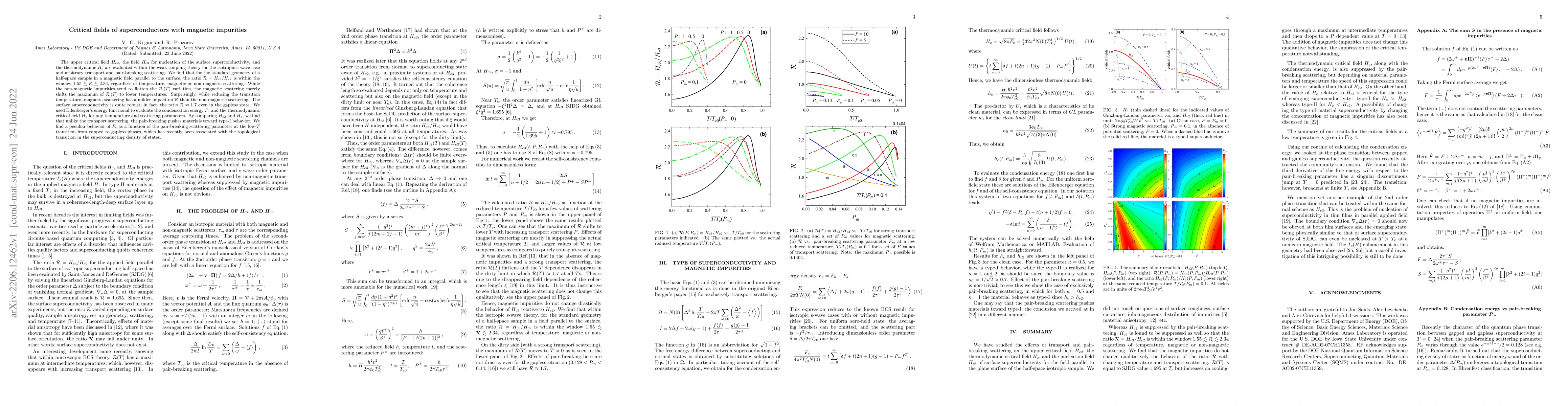 Thumbnail for Critical fields of superconductors with magnetic impurities