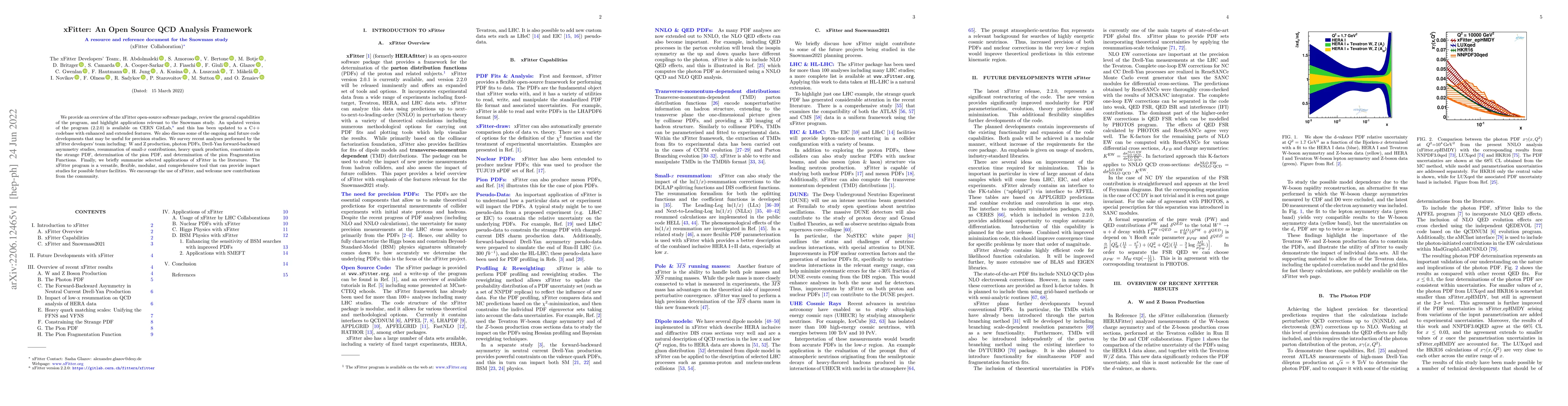 Thumbnail for xFitter: An Open Source QCD Analysis Framework. A resource and reference
  document for the Snowmass study