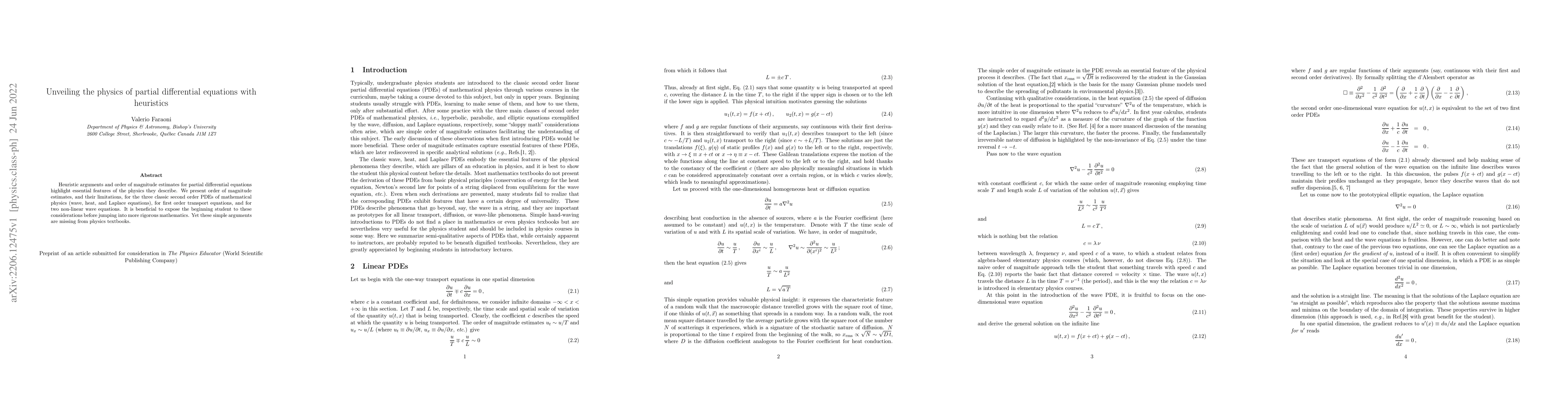 Thumbnail for Unveiling the physics of partial differential equations with heuristics