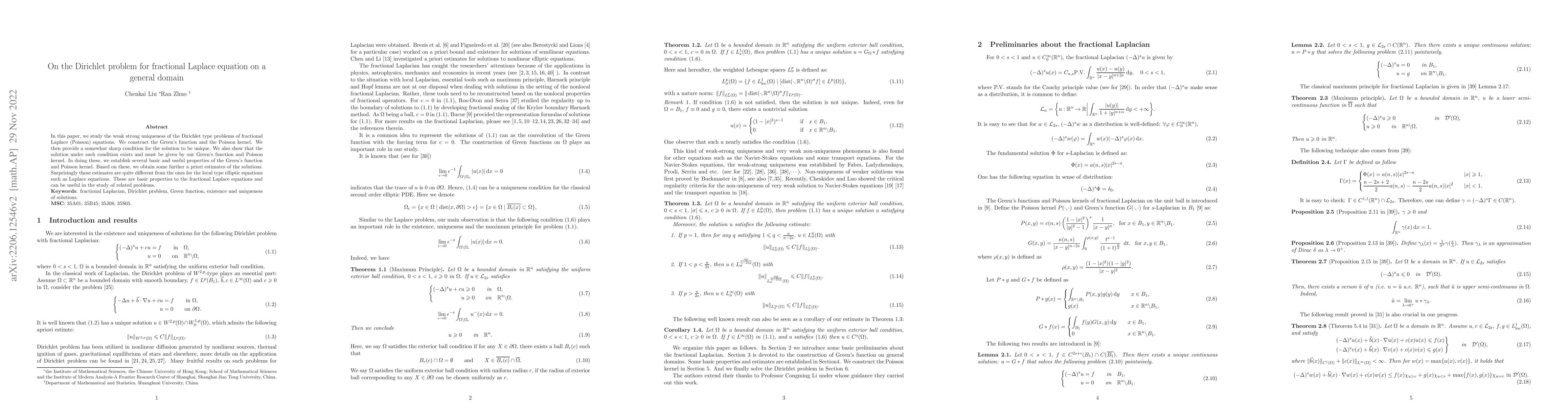 Thumbnail for On the Dirichlet problem for fractional Laplace equation on a general
  domain