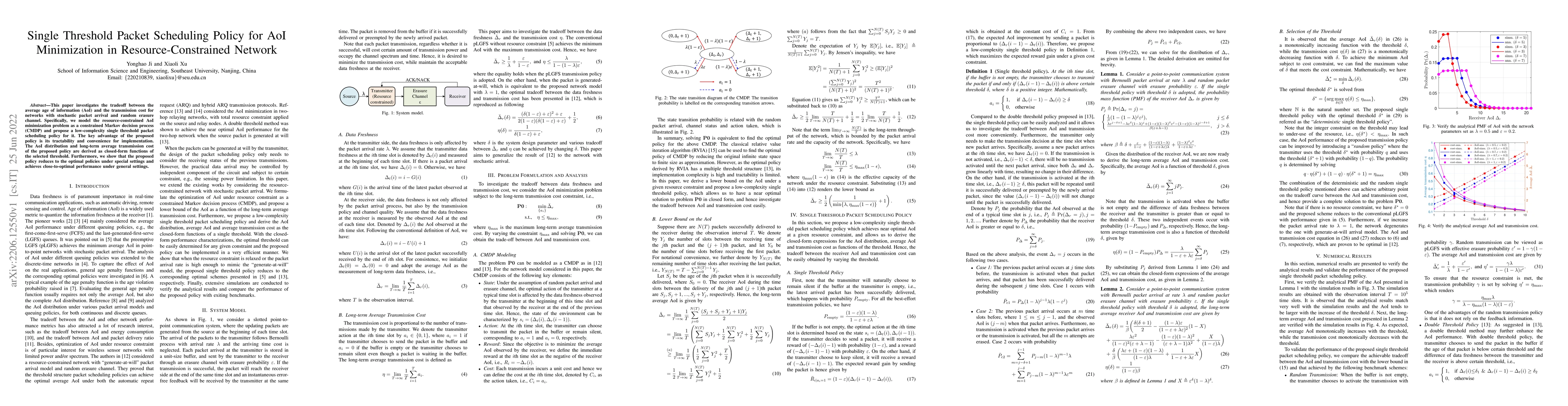 Thumbnail for Single Threshold Packet Scheduling Policy for AoI Minimization in
  Resource-Constrained Network