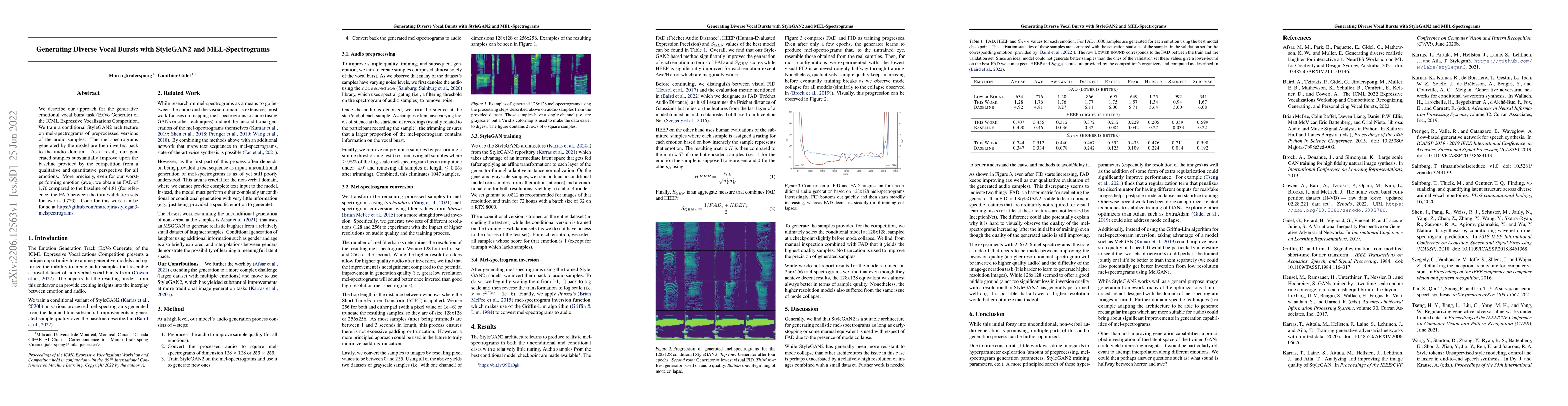 Thumbnail for Generating Diverse Vocal Bursts with StyleGAN2 and MEL-Spectrograms