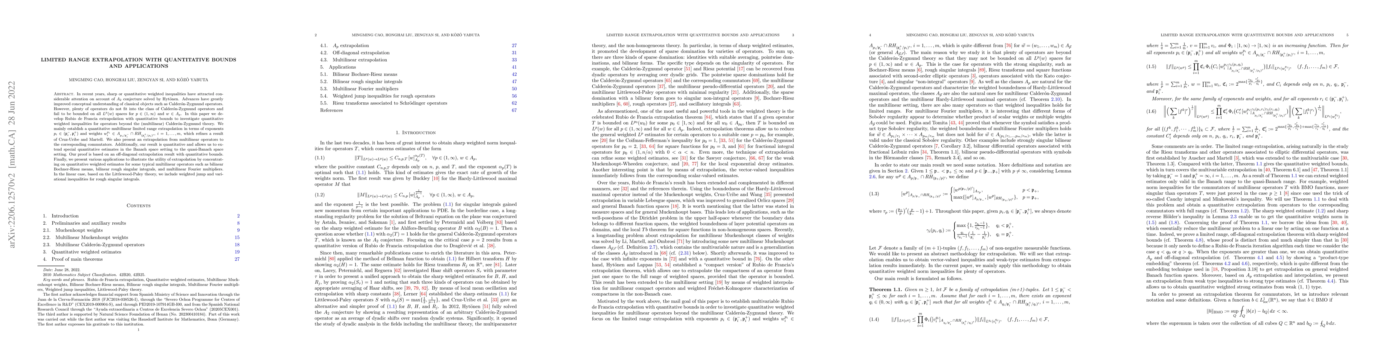 Thumbnail for Limited range extrapolation with quantitative bounds and applications
