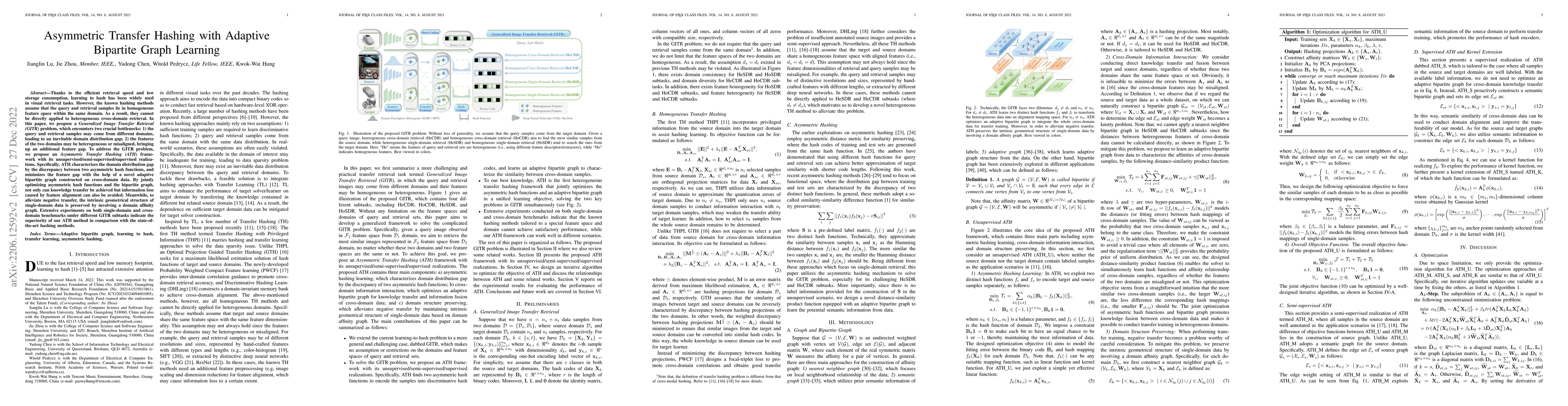Thumbnail for Asymmetric Transfer Hashing with Adaptive Bipartite Graph Learning