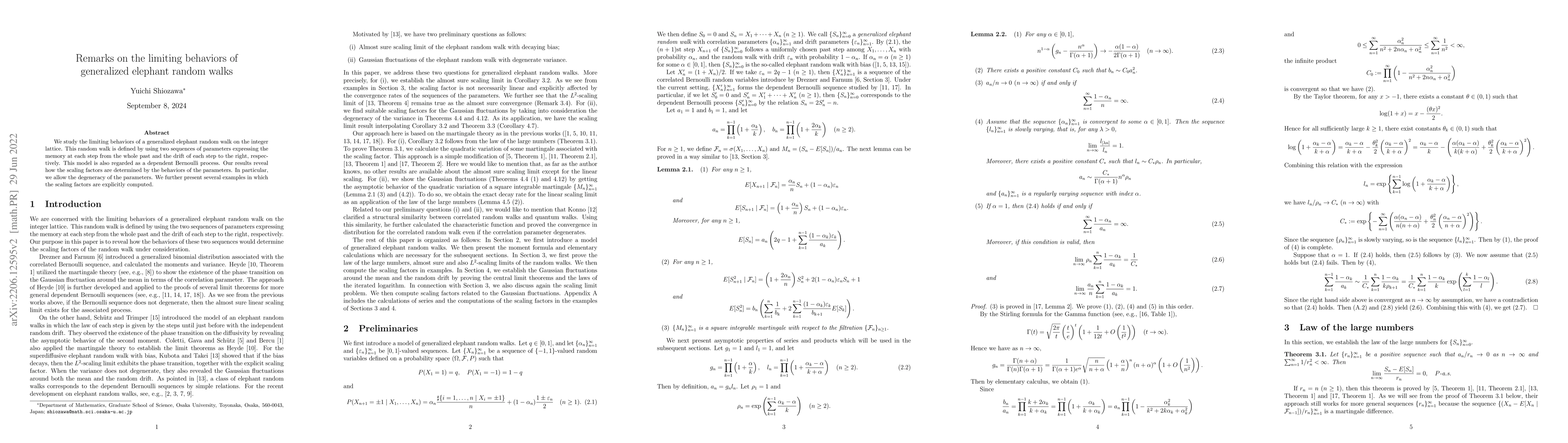 Thumbnail for Remarks on the limiting behaviors of generalized elephant random walks