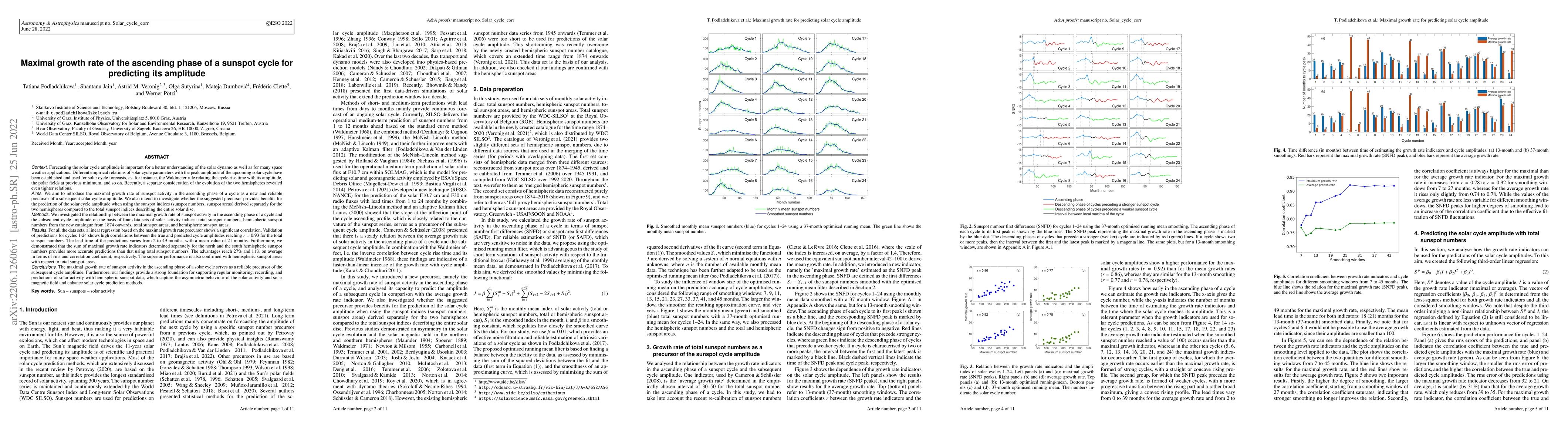 Thumbnail for Maximal growth rate of the ascending phase of a sunspot cycle for
  predicting its amplitude