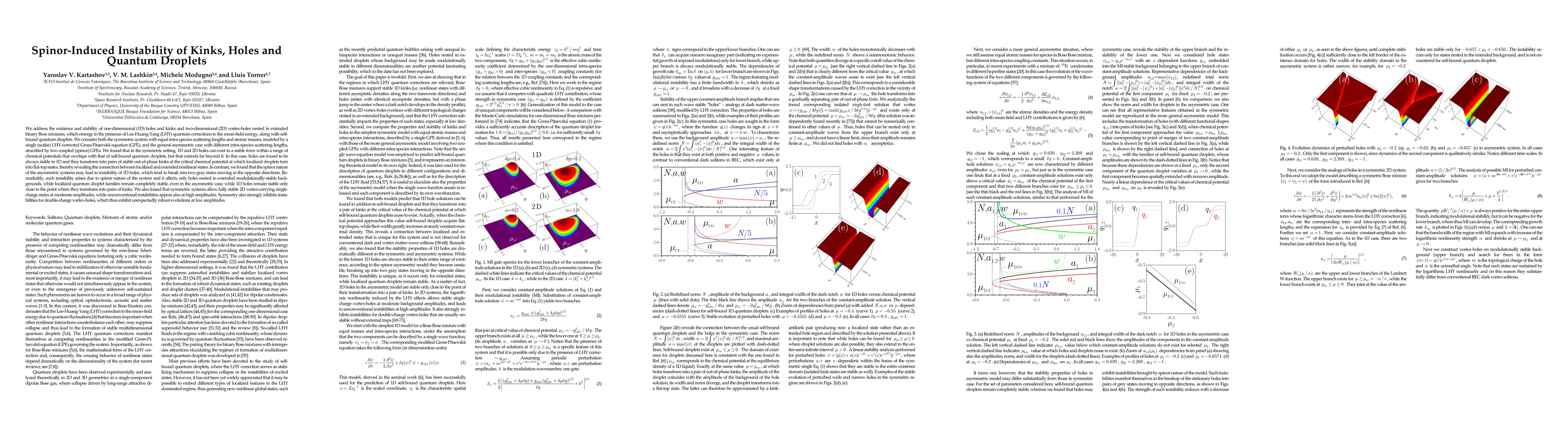 Thumbnail for Spinor-Induced Instability of Kinks, Holes and Quantum Droplets