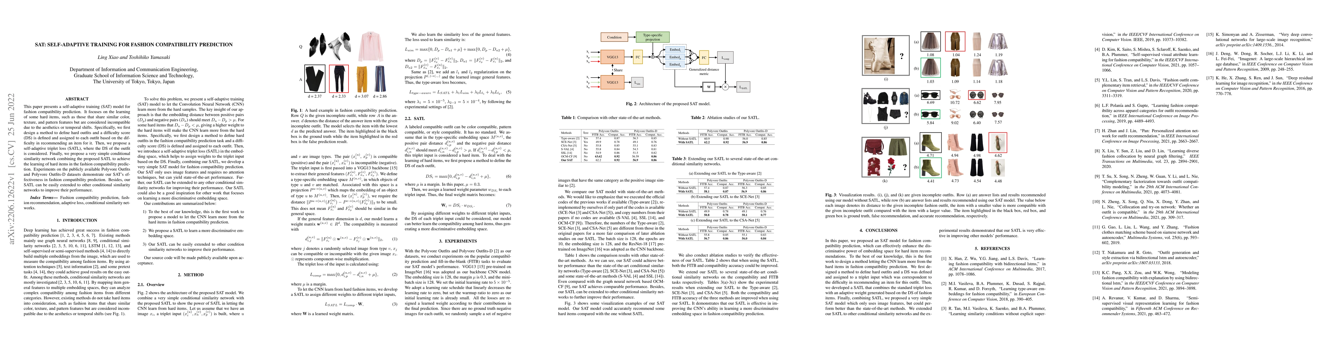 Thumbnail for SAT: Self-adaptive training for fashion compatibility prediction