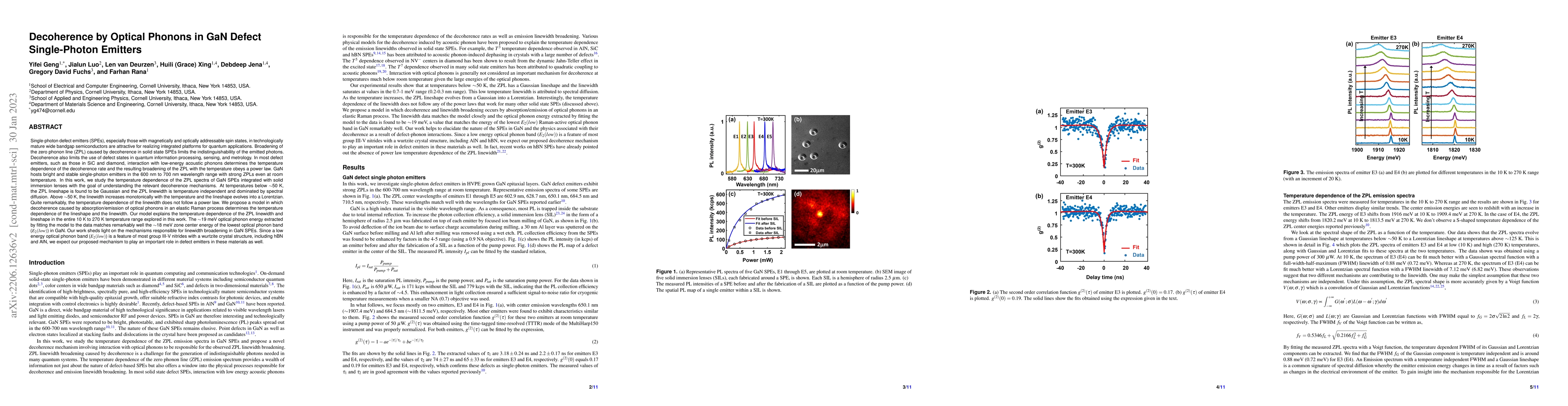 Thumbnail for Decoherence by Optical Phonons in GaN Defect Single-Photon Emitters
