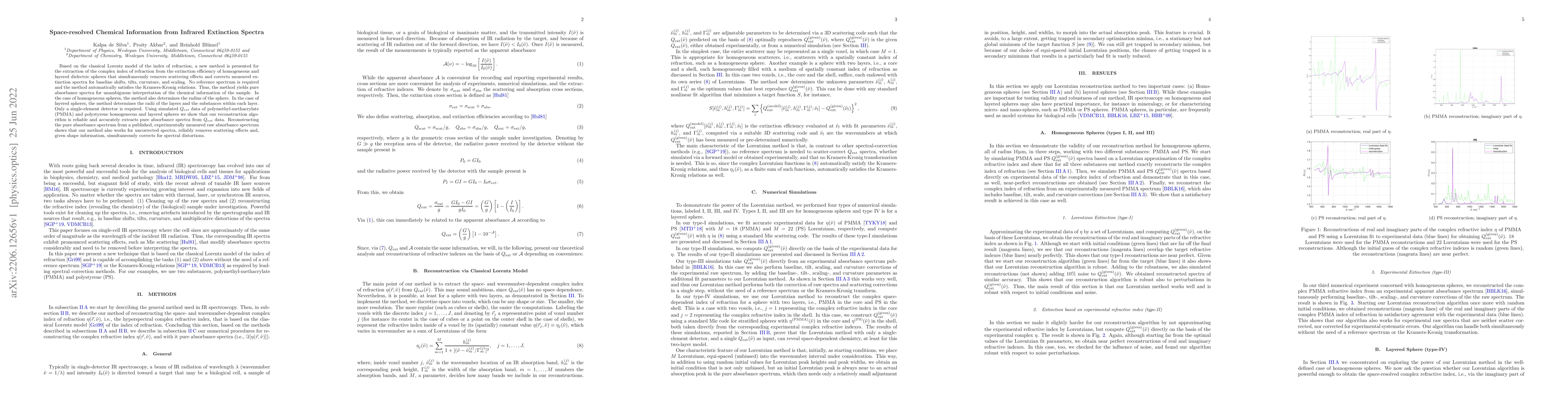 Thumbnail for Space-resolved Chemical Information from Infrared Extinction Spectra