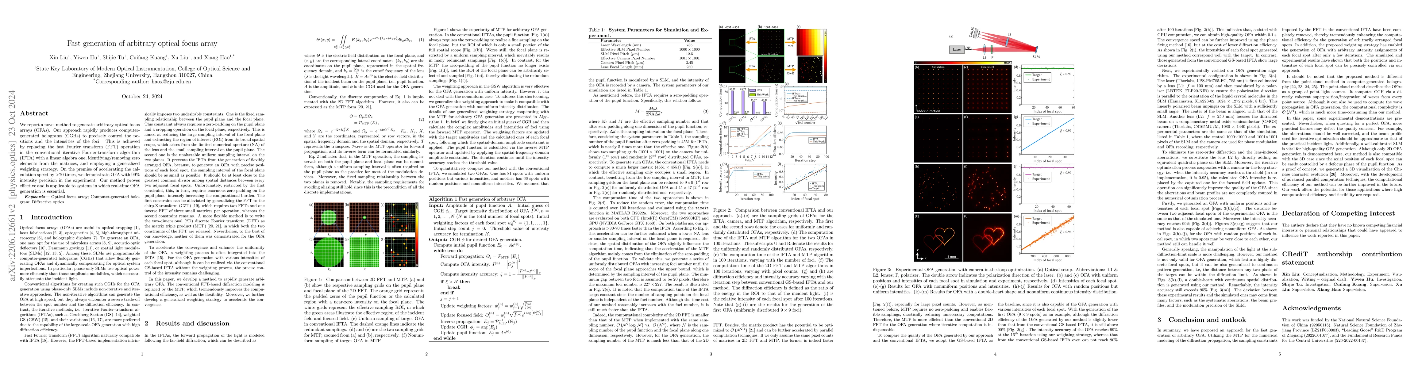 Thumbnail for Fast generation of arbitrary optical focus array