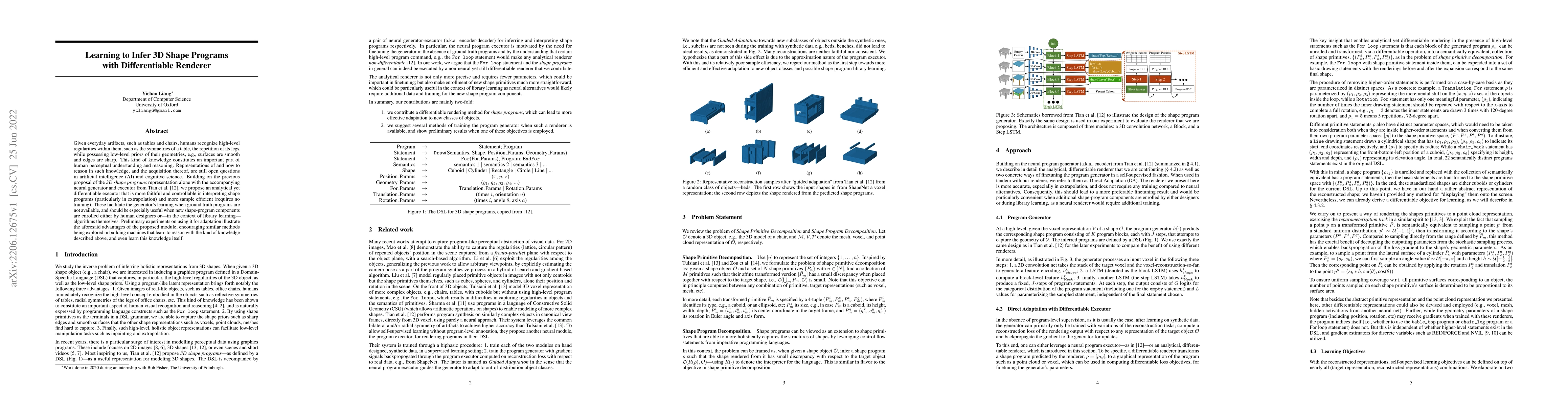 Thumbnail for Learning to Infer 3D Shape Programs with Differentiable Renderer