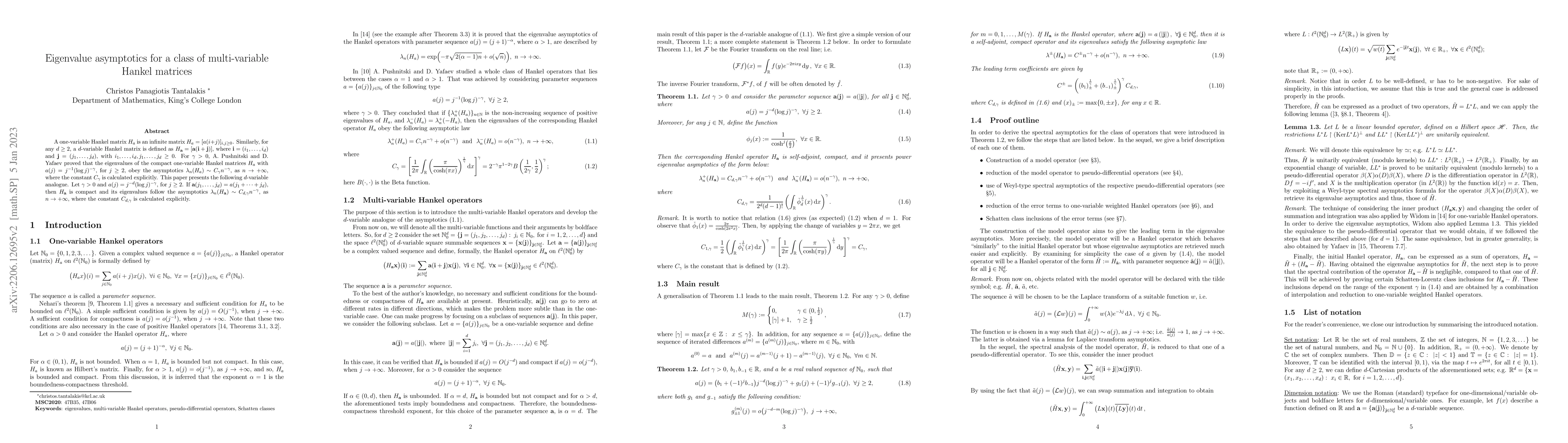 Thumbnail for Eigenvalue asymptotics for a class of multi-variable Hankel matrices