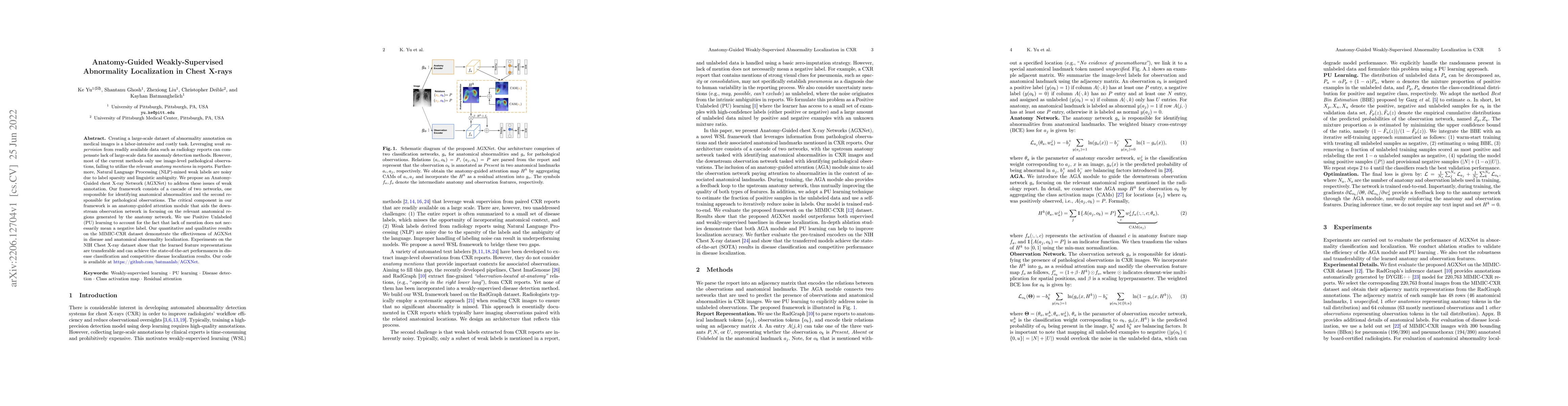 Thumbnail for Anatomy-Guided Weakly-Supervised Abnormality Localization in Chest
  X-rays