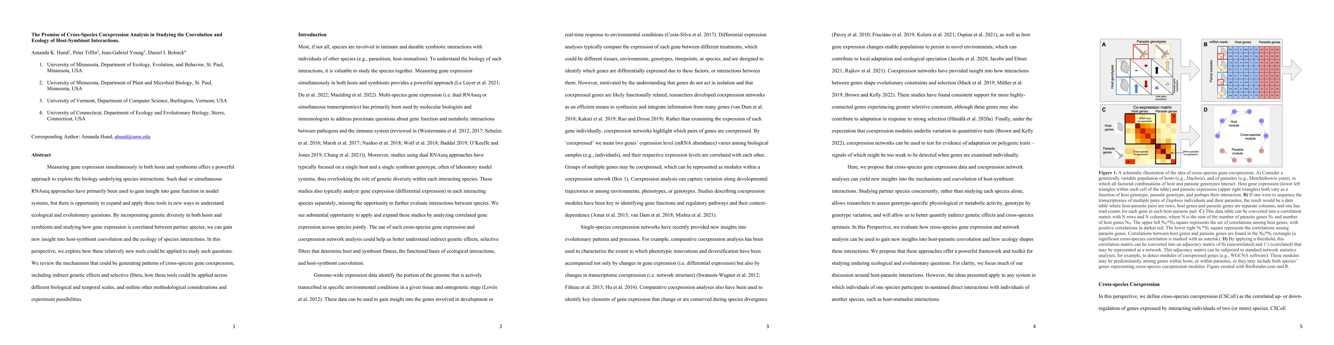 Thumbnail for The Promise of Cross-Species Coexpression Analysis in Studying the
  Coevolution and Ecology of Host-Symbiont Interactions