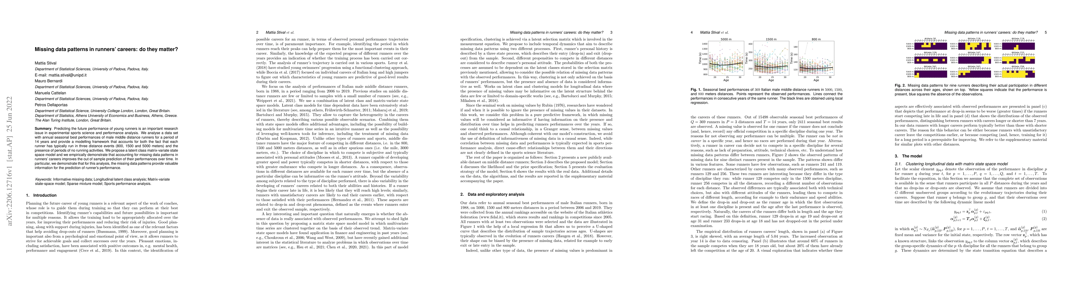 Thumbnail for Missing data patterns in runners' careers: do they matter?