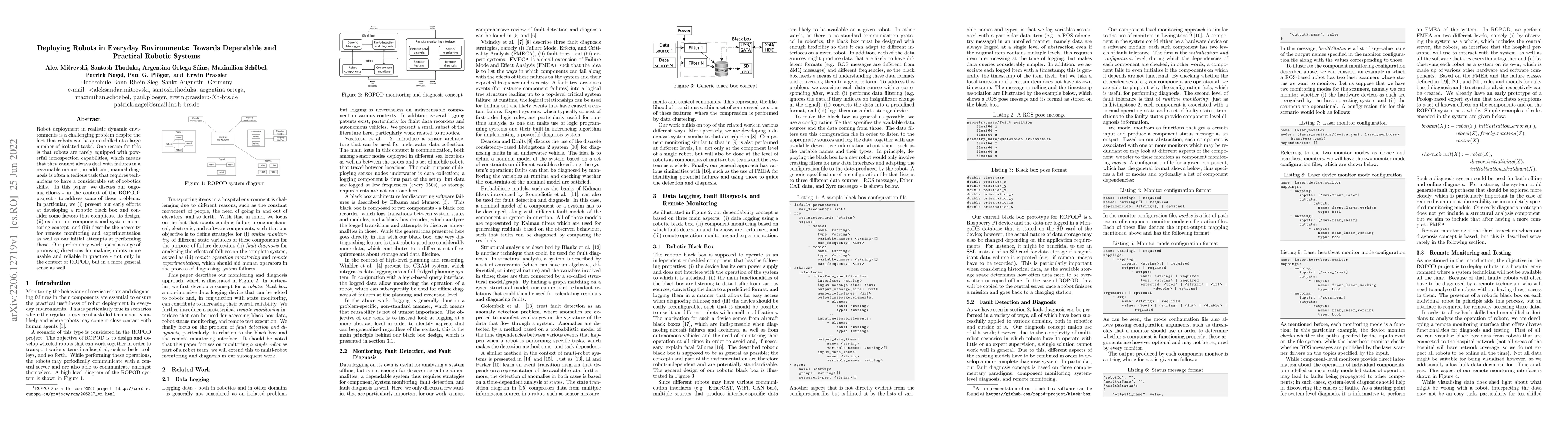 Thumbnail for Deploying Robots in Everyday Environments: Towards Dependable and
  Practical Robotic Systems