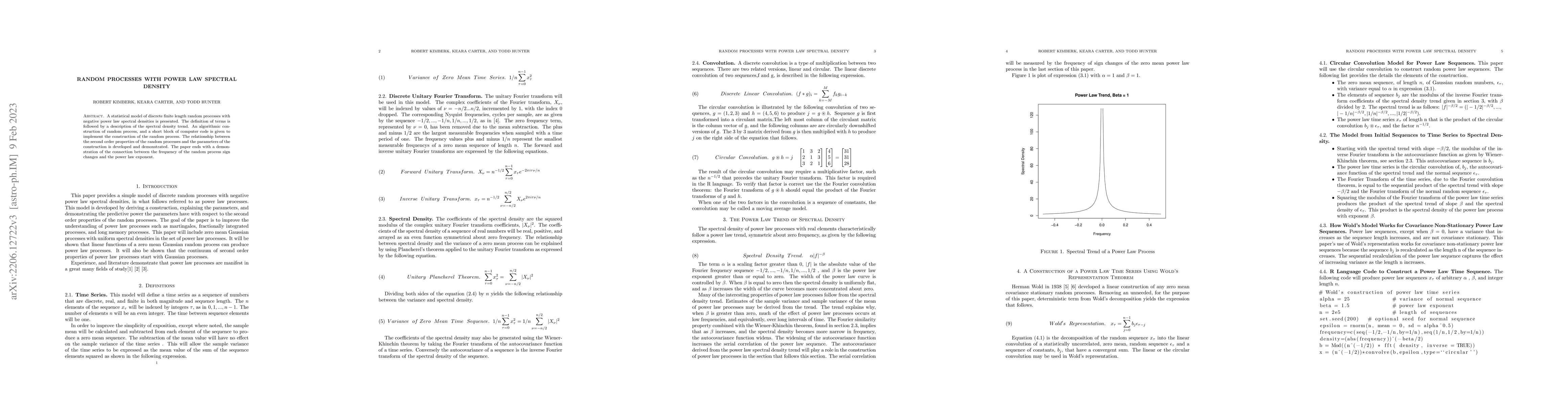 Thumbnail for Random Processes With Power Law Spectral Density