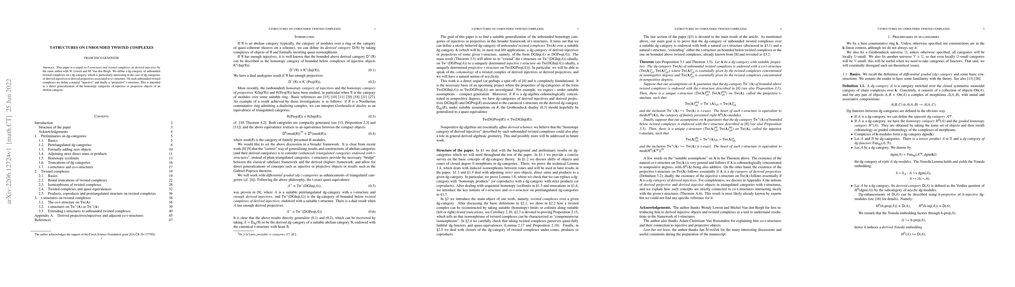 Thumbnail for T-structures on unbounded twisted complexes