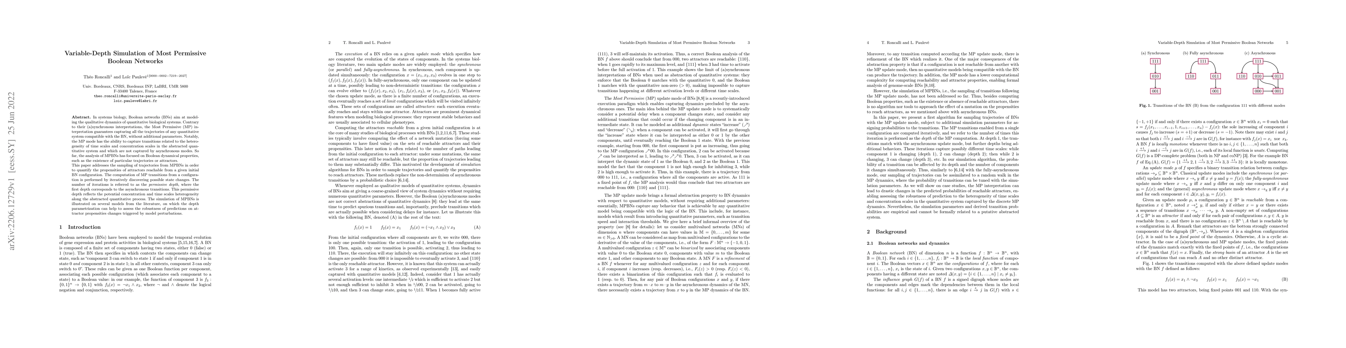 Thumbnail for Variable-Depth Simulation of Most Permissive Boolean Networks